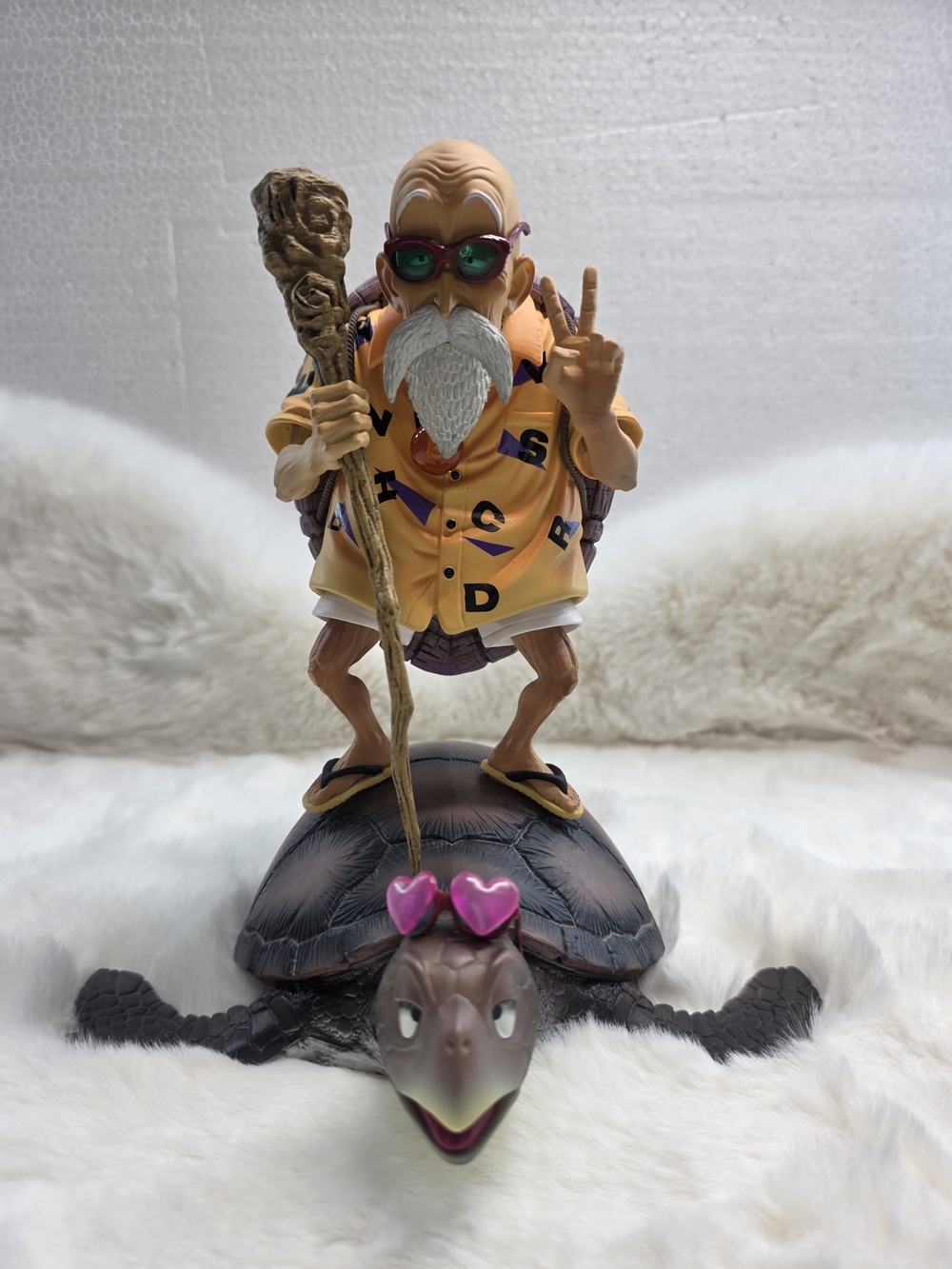 Dragon Ball Master Roshi on Turtle Figurine - Yellow Shirt